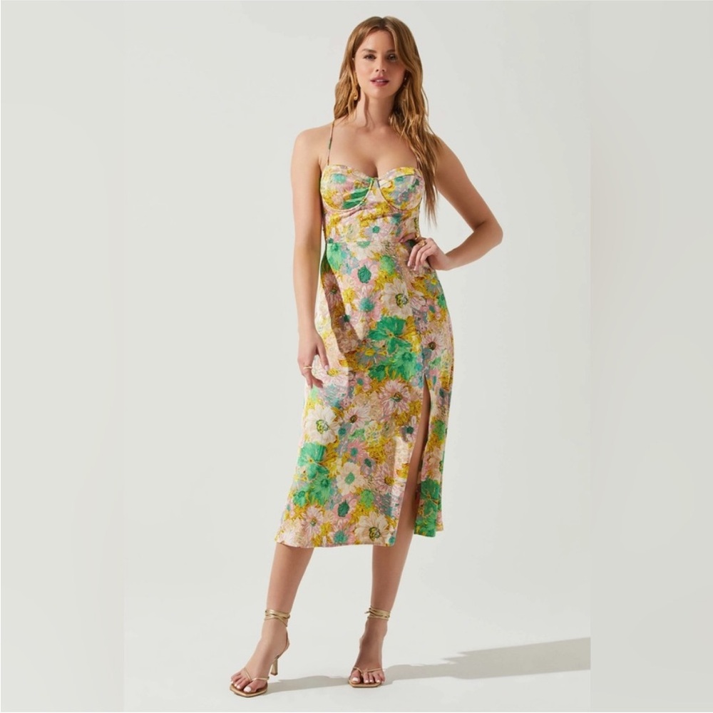 ASTR the Label Floral Bustier Bodice Midi Dress